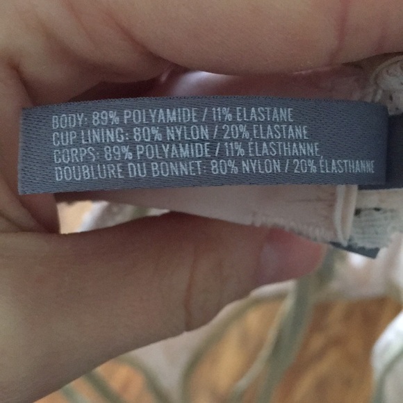 AERIE Light Pink and Gold Unlined Triangle Bralette 32C - Picture 6 of 6